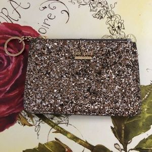 NWOT KATE SPADE Bitsy Glitter Wallet - Gunmetal